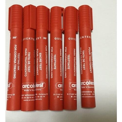 Germany arcotest Surface Tension Dyne Pen For Film Surface Tension Corona Dyne Markers Quick Test 38 Dyne Quick Dry Type