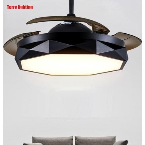 Modern European simple remote control invisible bedroom, hall ceiling fan 36 / 42 "adjustable light, built-in 220 V 110 v