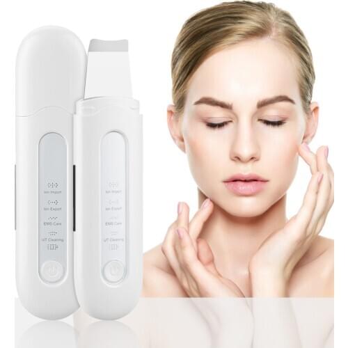 Ultrasonic Skin Scrubber Deap Cleaning Beauty Instrument Skin Peeling Professional Rechargeable Facial Cleaner Skin Care Device