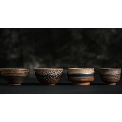 Vintage Handmade Ceramic Teacup Japanese Style Retro Tea Cup Stoneware Tea Set Home Tea Bowl Master Cup Great High-grade Gift