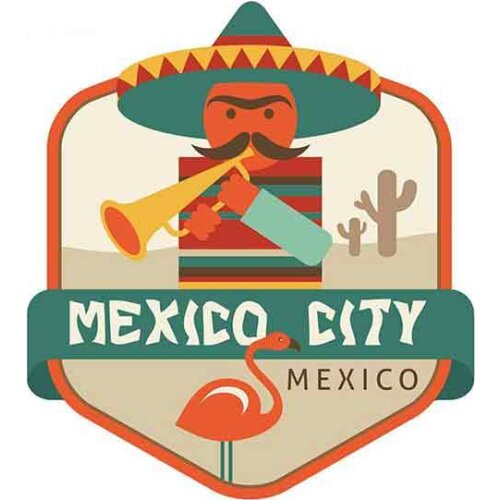 Funny Mexico City Car Stickers Waterproof Vinyl for Helmet RV VAN 3D JDM Car Accessories Graphics Anime Sign,13cm*11cm