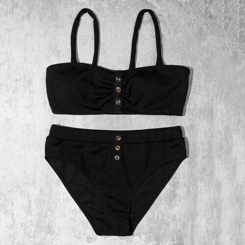 ZTVitality Sexy Bikinis Push Up Bikini 2021 New Arrival Padded Bra Button Swimsuit High Waist Swimwear Women Brazilian Biquini