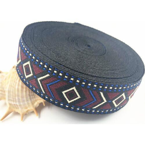 10Yards 25mm 1'' Woven Jacquard Ribbon DIY Handmade Material White Black Red Blue Arrow Pattern Stitching Home Decoration