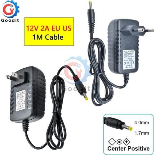 100-240V AC to DC Power Adapter Supply Charger EU US Adapter 4.0X1.7MM for 2A LED Light Strips Power Converter Supply Charger