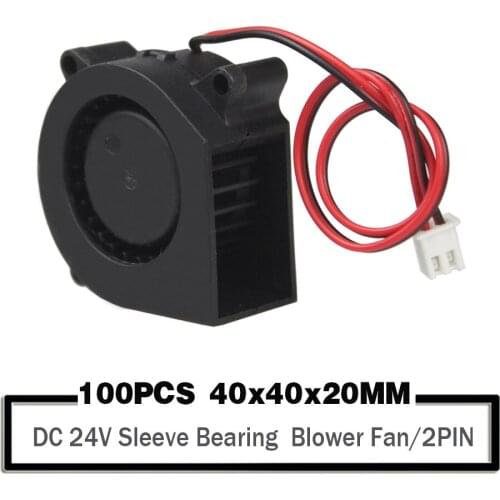 100PCS Sleeve Bearing 24V 40mmx40mmx20mm Blower Fan 4cm 4020 DC Brushless Turbo Blower Cooling Cooler Fan for 3D Printer