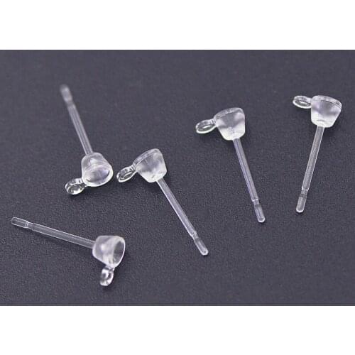 20 PCS Transparent Stud Earrings For Jewelry Making Earpins Plastic Earrings Accessories DIY Components