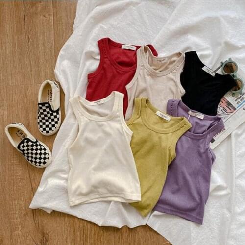 2021 new style girls boys vest summer cotton fashion kids waist vest