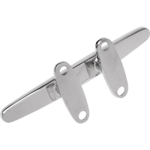 2x 200mm Open Base Boat Dock Deck Rope Cleat Marine Bollard Yacht Stainless