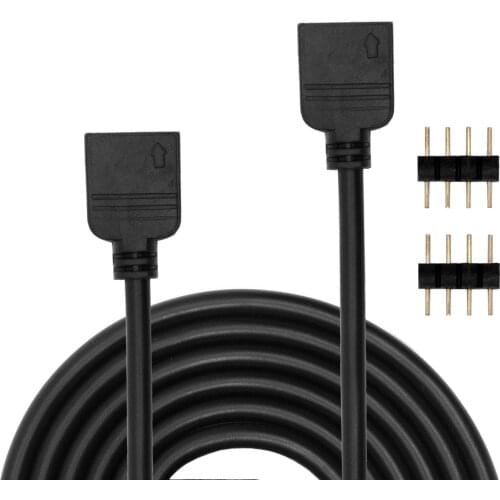 4 PIN RGB led connector Extension Cable cord Wire + 4pin connectors 1M 2M 5M for SMD 5050 3528 RGB LED Strip light