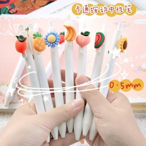50PCS Cartoon Press Neutral Pen Cute Ins Press Move Signature Pen Student Stationery Press Neutral Pen Office Accessories