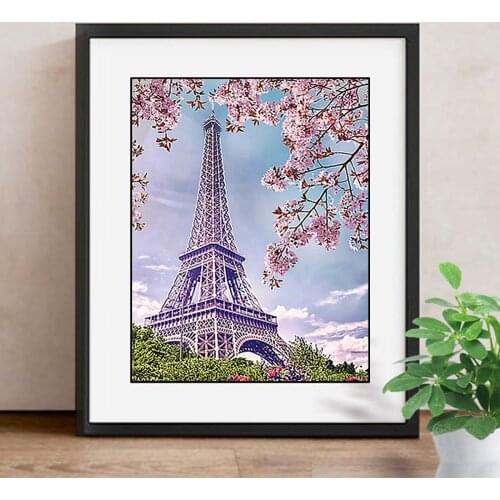 Diamond Embroidery Landscape Full Diamond Painting Paris Tower Picture of Rhinestone Mosaic Bead Home Decor