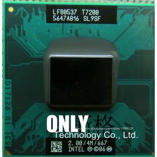 Free shipping Original T7200 2.0 / 4M / 667 notebook CPU supports the official version SL9SF 945 chipset