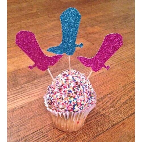 Glitter Cowboy Boot Cupcake Toppers birthday country Wedding Bridal baby Shower Engagement Party Bachelorette food picks