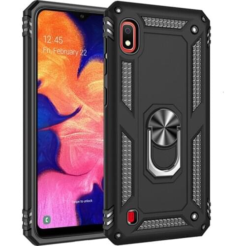 For Samsung Galaxy A10 Case Armor PC Cover Finger Ring Holder Phone Case For Samsung A10S A10E Cover Shockproof TPU Bumper Shell