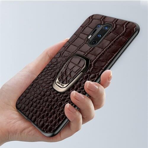 Genuine Leather Phone Case For Oneplus 9 Pro Case Kickstand Magnetic Full Cover Cowhide Coque For Oneplus 7 7T 8 Pro 8T 9R Funda