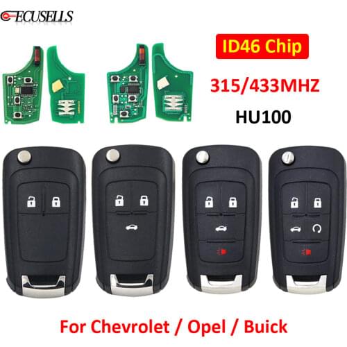 Remote Key 315mhz 433mhz ID46 Chip HU100 for Chevrolet Cruze Aveo for Opel Adam Astra J Zafira C for Buick Regal Encore Allure