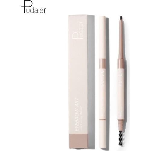 Pudaier Double Head Extremely Thin Eyebrow Brush Pencil Waterproof Sweat-Proof Smooth Shaping Multi-Color Makeup Hot Sale
