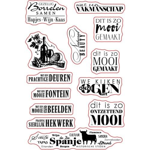 Dutch word Transparent Silicone Stamps Seal for DIY scrapbooking photo album Decorative clear 9