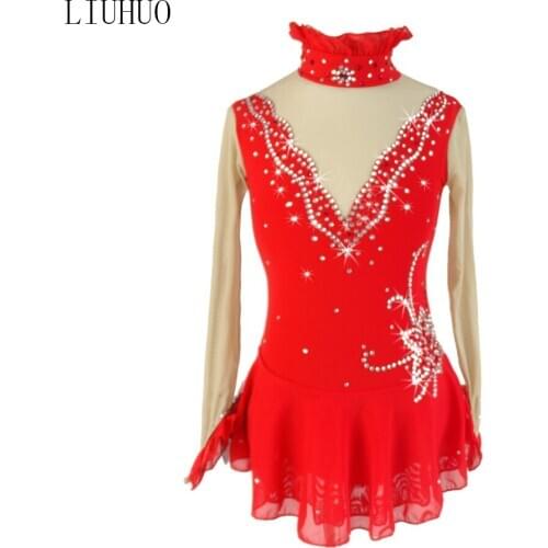 Hot-sale Ice Skating dress wholesale Figure dancer costumes skating dress for sale Competition dance ballroom skating costumes