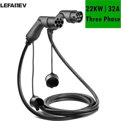 EV Charging Cable 32A 22KW Three Phase Electric Vehicle Cord for Car Charger Station Type 2 EVSE Female to Male Plug IEC 62196