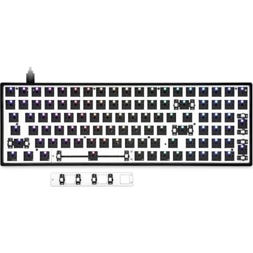 Gk96 gk96x hot swappable Custom Mechanical Keyboard Kit support rgb switch leds type c software programmable balck white case