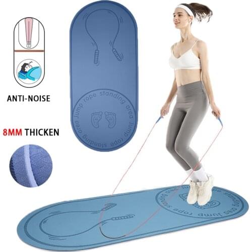 8MM Jump Rope Mat Anti-noice Thick Yoga Pilates Cushioning Mute Exercise Mat Mats Sound Insulation And Shock Absorption Gym Mats