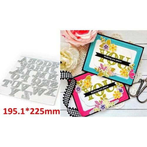 Uppercase English 26 Letters A-Z Metal Cutting Dies For DIY Scrapbooking Album Stamp Card Embossing Dies