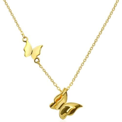 TUNGSTE Fashion Creative Butterfly Necklace Pendant Sweet Chain Necklace for Women Jewelry Accessories