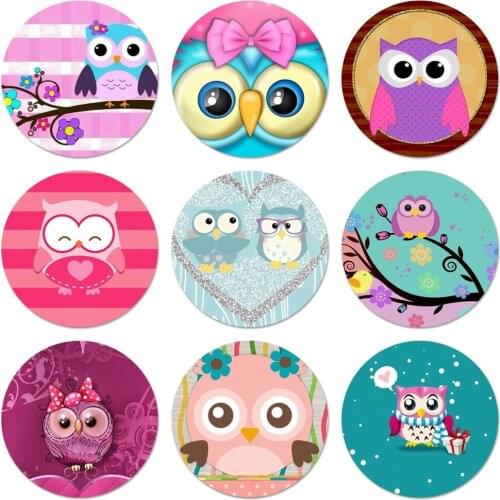 Cartoon owl Pink Icons Pins Badge Decoration Brooches Metal Badges For Clothes Backpack Decoration 58mm