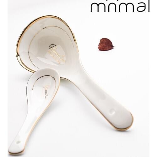 Bone China Spoons Set Creative Phnom Penh Soup Spoon For kitchen utensils Household Ceramic Mixing Spoon Chinese style