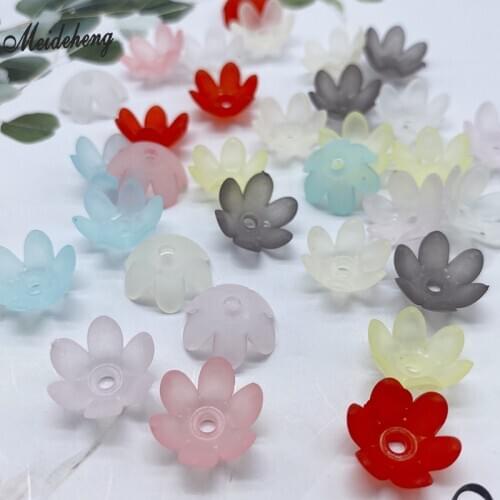 Acrylic frosted colorful flower beads For Jewelry DIY Making hair ornament hairpin headdress home Decoration Accessories