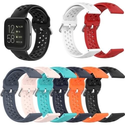 23 mm Strap For Fitbit Versa 2/Versa/Versa Lite Watch Accessories 8 Colors Men Women Sport Silicone Replacement Watchband