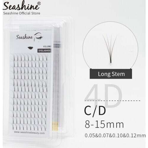 Seashine 12 Lines 2D~7D Russian Premade Volume Fans Eyelashes Extension C Curl 0.07 Thickness Heat Bonded Eyelashes Makeup Tools