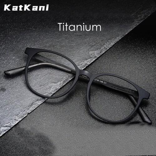 KatKani Ultralight Retro Round Mens and Womens Fashion Eyeglasses Frame Comfortable Myopia Prescription Glasses Frame K99113