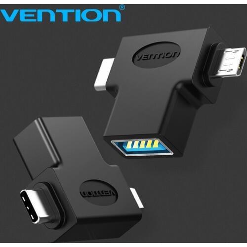 Vention 2 in 1 Micro USB OTG Converter Type C USB Adapter USB 3.0 OTG Adapter Cable for Xiaomi One Plus Nexus 6P
