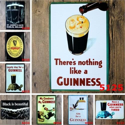 Vintage Metal Poster of Theres Nothing Like A Guinness Black Is Beautiful My Goodness My Guinness Popular Bar Home Decoration