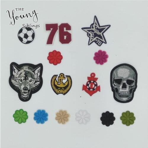 High quality Multicoloured Flower Hot melt adhesive Patch Applique Embroidery DIY Badges Iron on patch Decoration Accessories