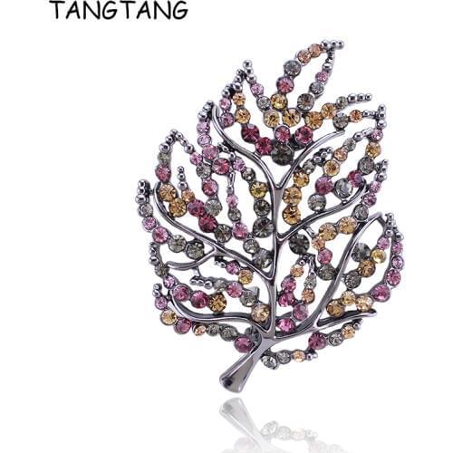 TANGTANG Jewelry Brooches Women Ornament Accessories Brooch Pin Multicolors Leaf Brooches Quality Jewelry Pins For Scarf Suit