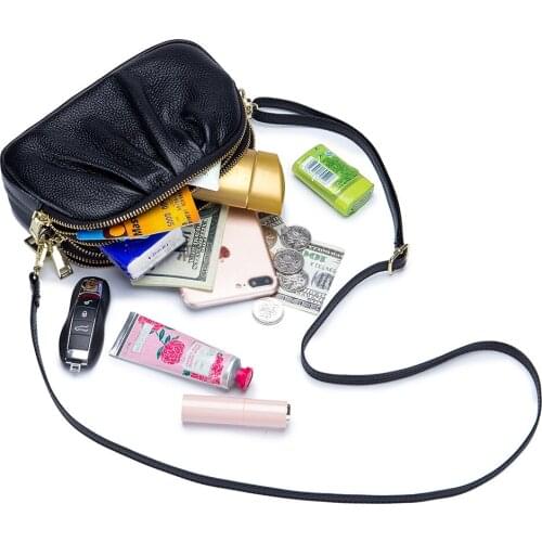 Lady Summer Phone Bag Messenger Bags Casual Shoulder Purses Crossbody Cute Side Bag Genuine Cow Leather Mini Bag High Quality