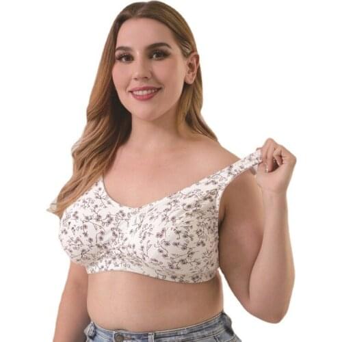 Women Seamless Push Up Sexy Bra Plus Size Printed Flower Soft Thin Brassiere Female Ultrathin Tank Top Bras Adjustable Underwear