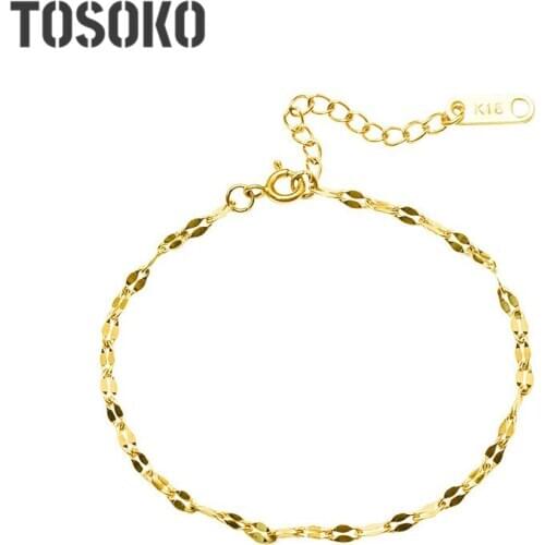 TOSOKO Classic French Design,Simple Widening Lips Sexy Bracelet Titanium Steel Womens Bracelets Stainless Steel Bracelet BSE101