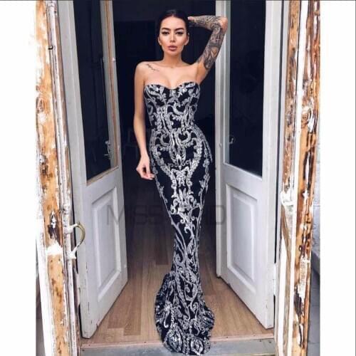 Celebrity Sexy Long Mermaid Dresses Elegant Autumn Evening Party Fashion Sequin Fashion Bodycon Women Dresses