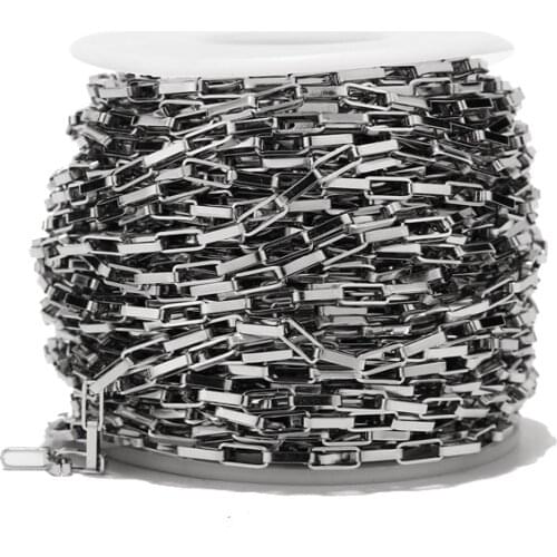 Gold/silver tone stainless steel Italian 3.2mm Paperclip Link Chain box chain for DIY jewelry making