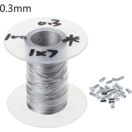 100m 304 Stainless Steel Wire Rope Soft Fishing Lifting Cable 1×7 Clothesline With 30 Aluminum Ferrules