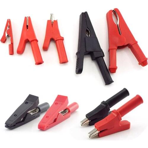10A 20A 30A 50A Alligator Clip Crocodile Adapter 2mm 4mm Banana Plug Probe Clip for Multimeter Pen Test lead Cable Insulated U26