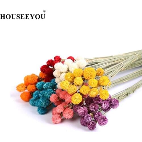 15pcs Colorful Natural Dried Flower Bouquet Strawberries Grass DIY Handmade Handicraft Artificial Home Decor Photp Props