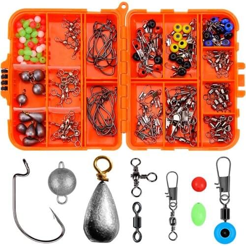 165 Pcs/set High Quality Hook Kit Accessories Fishing Connector Tool Set Fish Hook Accessory Set For Outdoor Fishing