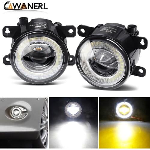 2 Pieces Car Front Bumper Fog Light Assembly LED Lens Angel Eye DRL 30W 8000LM 12V For Fiat 500 Punto Evo Sedici Panda