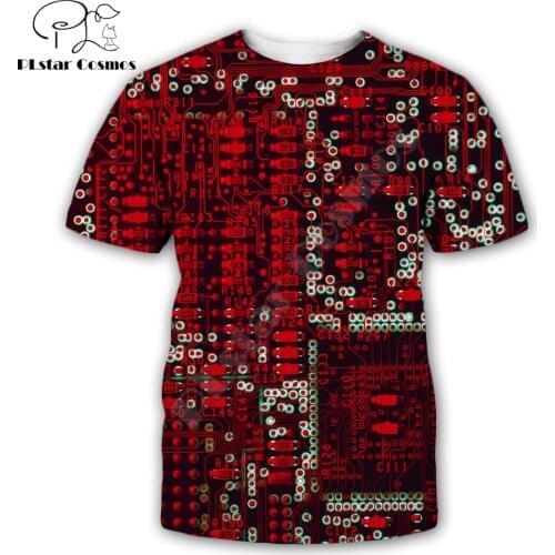 2021 Summer Fashion Men t-shirt Beautiful Electronic chip 3D Printed Harajuku Casual short Sleeve Tee shirts Unisex tops QDL028