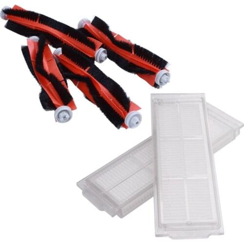 4 Pcs Roller Brush Suitable for Xiaomi Robot Vacuum Cleaner with 10Pcs Hepa Filter for Xiaomi Robot Vacuum Cleaner